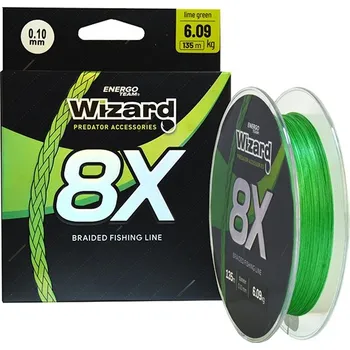 WIZARD - Pletená šňůra 8X Lime Green 0,10 mm 6,09 kg 135 m