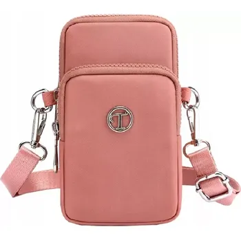 Růžová crossbody taštička na telefon ROT72Ru (Dámská růžová taštička na mobilní telefon přes rameno)