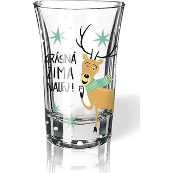 Sklenice Nekupto Vánoční vtipný panák - Krásná zima, nalej!