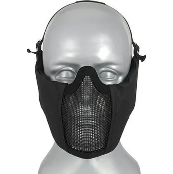 Kukla WOSPORT Ocelová maska v.2 přes uší - Black [WOSPORT]