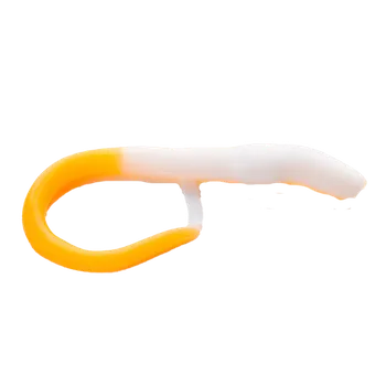 Umělá nástraha Gumová nástraha Moonky Long Worm 90mm DC02 White / Orange Fluo - Cheese (10ks)