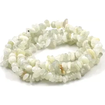 Materiál na výrobu šperku Pravý měsíční kámen, nugety vrtané – 20 cm návleku