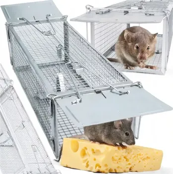 Past na potkany a hlodavce RO800 (Automaticky uzavíratelná past na hlodavce, rozměry 41 x 14 x 11 cm, kovová - pozinkovaná)