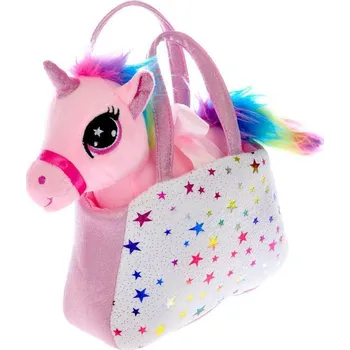 Hračka pro nejmenší Jednorožec plyšový 20cm s kabelkou 18x12 cm 0m+ Růžová