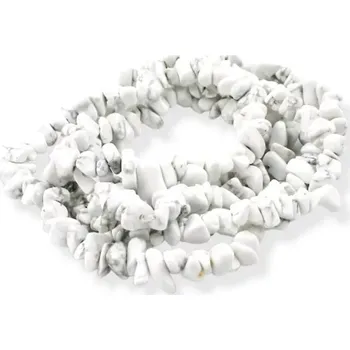 Materiál na výrobu šperku Magnezit, vrtané zlomky – 20 cm návleku