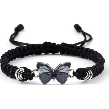 Náramek Gaira® Náramek Šedý motýlek 3124, Barva černá