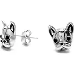 Stříbrné náušnice buldoček Frederik