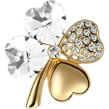 Brož Gaira® Brož Čtyřlístek 313001 Zlato-zelený, Barva čirá