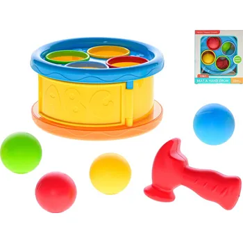 Mikro Trading Zatloukátko/bubínek s kladívkem a míčky od 12 měsíců, skladem
