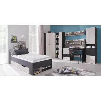 Dětské zboží Dětský nábytek Planet D - Černá + Dub + Béžová