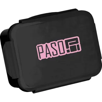 Svačinový box Paso Breakfast Box Lunch Box Black s růžovým logem Basic 650 ml