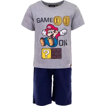 Chlapecké pyžamo PYŽAMO SUPER MARIO 1997 šedo - tm. modré Velikost: 110