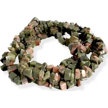 Materiál na výrobu šperku Unakit, vrtané zlomky – návlek