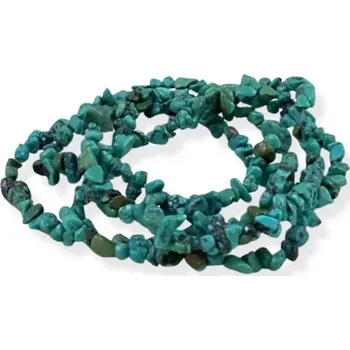 Materiál na výrobu šperku Tyrkys pravý, vrtané zlomky – 20 cm návleku