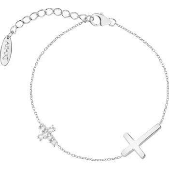 Náramek Stříbrný náramek se zirkony - kříže - AP540-5551