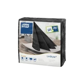 Papírový ubrousek Ubrousky Tork Linstyle - večeře, ČERNÉ, 39 x 39 cm