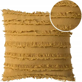 Povlečení POVLEČENÍ NA POLŠTÁŘ 45x45 DEKORATIVNÍ EKO KOŽEŠINA BOHO BAVLNA 100% GRAFIT