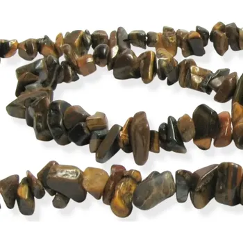 Materiál na výrobu šperku Tygří oko, vrtané zlomky – 20 cm návleku