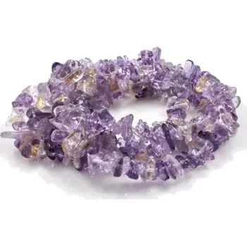 Materiál na výrobu šperku Ametrín, vrtané zlomky – 20 cm návleku