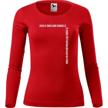 Dámské tričko DOBRÝ TRIKO Dámské bavlněné triko Demence Velikost: XS, Barva: Červená