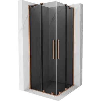 Mexen Velar Duo sprchová kabina posuvná 100 x 100 cm, grafit, kartáčovaná měď - 871-100-100-42-65 Sprchové kouty