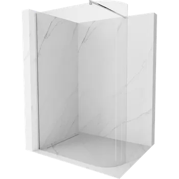 Mexen Kioto-R zaoblená sprchová stěna Walk-in 140 x 200 cm, průhledná 8 mm, chrom - 800-140-101-01-06 Sprchové stěny