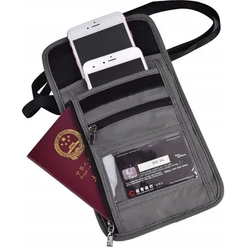 Peněženka CESTOVNÍ POUZDRO NA KRK PENĚŽENKA NA DOKLADY A PENÍZE