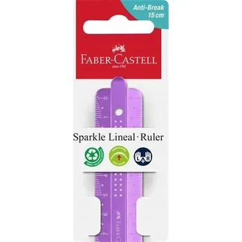 pravítka FABER-CASTELL Nerozbitné ohebné školní pravítko s jménem Sparkle 15 cm