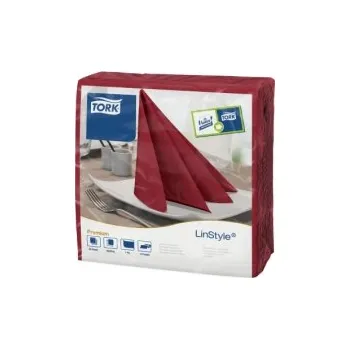 Papírový ubrousek Ubrousky Tork Linstyle - večeře, BURGUNDSKÁ ČERVENÁ, 39 x 39 cm