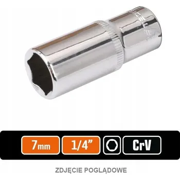 Klíč Nástrčný klíč 1/4" šestihranný prodloužený 7 mm / TEGER