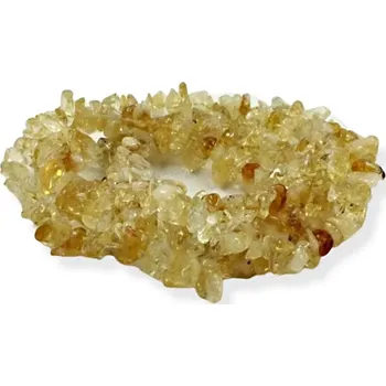 Materiál na výrobu šperku Citrín, vrtané zlomky – 20 cm návleku