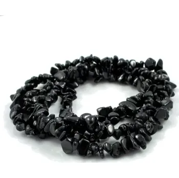 Materiál na výrobu šperku Turmalín černý, vrtané zlomky – návlek