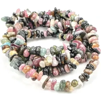 Materiál na výrobu šperku Turmalín barevný, vrtané zlomky – návlek