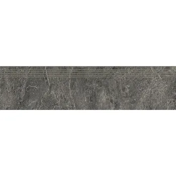 Dlažba RAKO Schodovka Rako Core černá struktura mat rektifikovaná 29,8x119,8 DCPVD875 DCPVD875