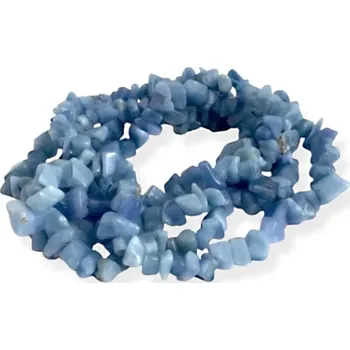 Materiál na výrobu šperku Modrý křemen, vrtané zlomky – 20 cm návleku