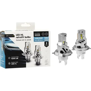 Autožárovka 2ks žárovka LED H4/H19 12V 35W 4200LM VISION
