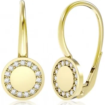 Náušnice Couple, Jemné náušnice Sirine, žluté zlato a&nbsp;zirkony, 585-66-3-0418.0Z00.0.00.001.08