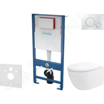 Klozet kielle Set předstěnové instalace, klozetu Oudee Vortex, sedátka softclose a tlačítka Gemini II, lesklý chrom 30505SS83