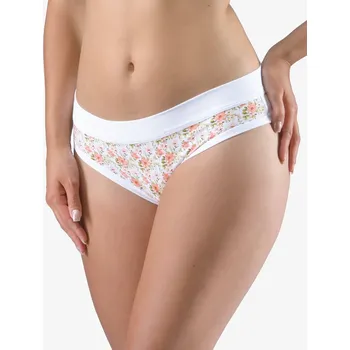 Dámské spodní prádlo GINA dámské tanga francouzská, francouzské, šité, bokové, s potiskem Disco XVIII 14157P Barva: bílá maracuja, Velikost: 42/44