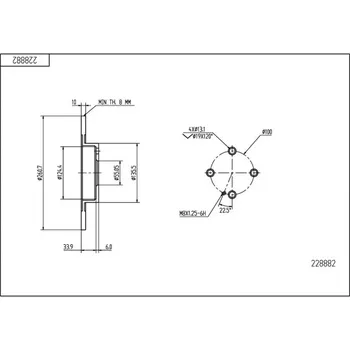 Brzdový kotouč Brzdový kotouč HART 228 882