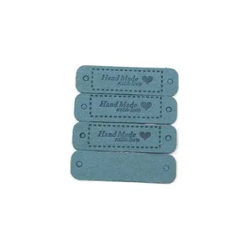 cedulka HANDMADE WITHLOVE - ovál - 1,5x5,5 cm - modro šedá