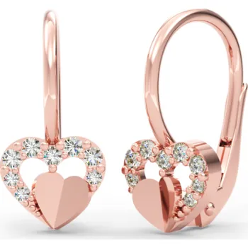 Šperk Couple, Něžné dívčí náušnice Darcy, růžové zlato se zirkony, 585-66-3-0383.4C00.0.00.001.07