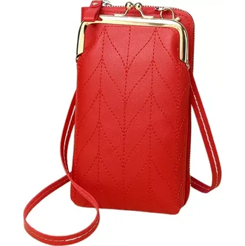 Kabelka Kabelka na telefon s peněženkou ROE43R (Červená dámská kabelka na telefon s peněženkou)