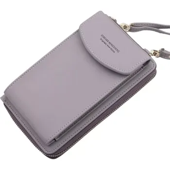 Kabelka Kabelka na telefon včetně peněženky DK35 (Dámská malá kabelka na mobilní telefon + peněženka v šedém provedení)