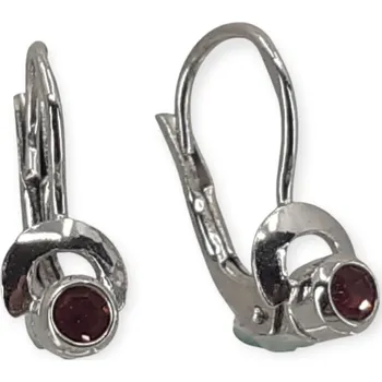 Náušnice Dětské stříbrné náušnice s růžovým kamenem – jemná elegance pro malé princezny (Ag 925, rhodiované, zapínání na klapku)