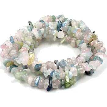 Materiál na výrobu šperku Morganit, vrtané zlomky – návlek