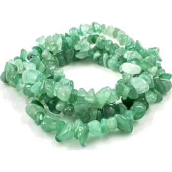 Materiál na výrobu šperku Aventurín zelený, vrtané zlomky – 20 cm návleku