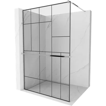 Mexen Kioto+ sprchová zástěna s policí Walk-in 70 x 200 cm, černý vzor, chrom - 800-070-121-01-78 Sprchové stěny