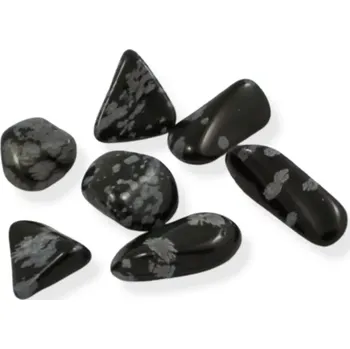 Drahý kámen Obsidián vločkový tromlovaný - sada 5