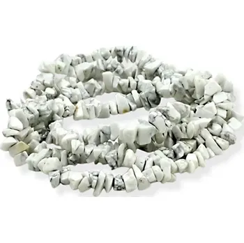 Materiál na výrobu šperku Howlit, vrtané zlomky – návlek